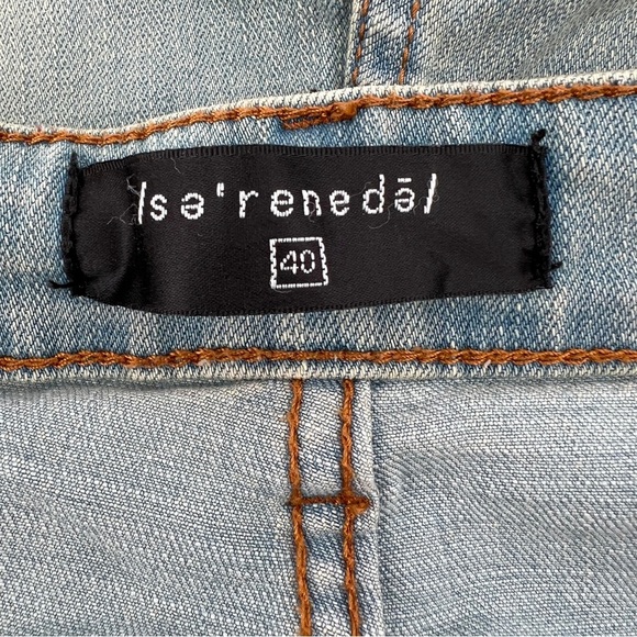 Serenede Skinny White Black Stripe Destroyed Denim Jeans Size 40 Men’s - Picture 2 of 7